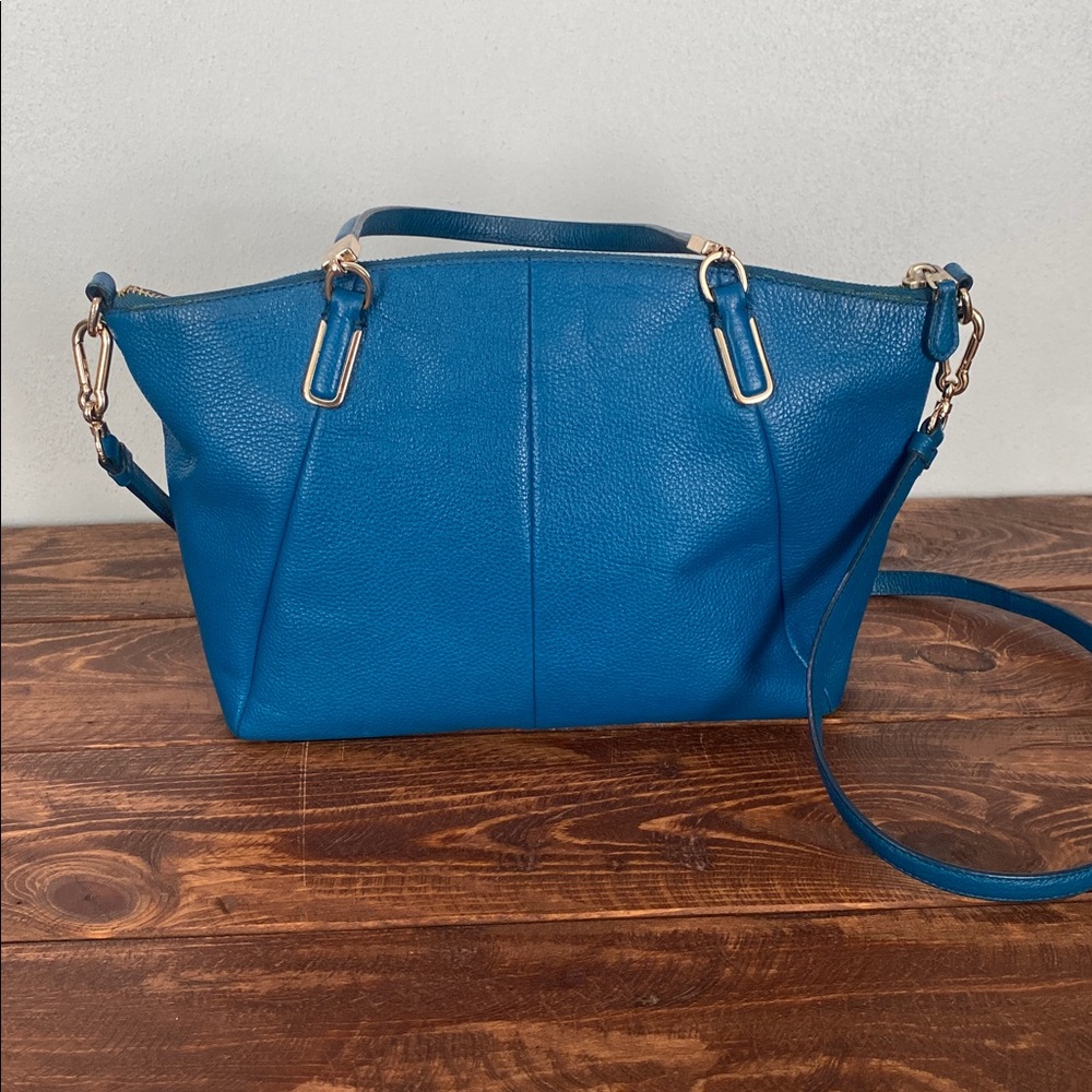 Coach Blue Leather Satchel Bag - Picture 6 of 16